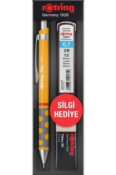 Rotring Tikky Okul Seti 0.7 mm Mango Versatil Kalem + Silgi + Uç ürün görseli 1