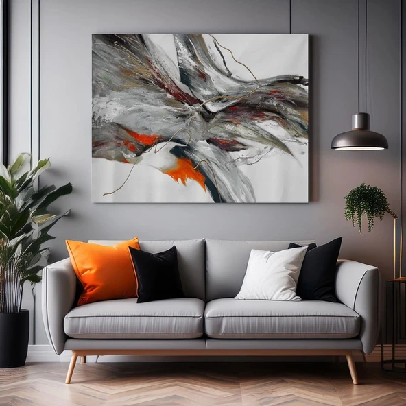 Abstract Gray Shake Yağlı Boya Dokulu Tablo ürün görseli 1