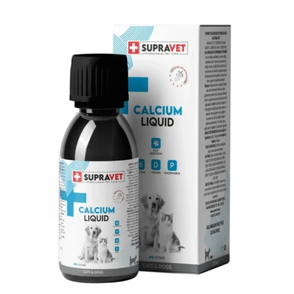 Supravet Calcium Kedi Ve Köpekler İçin Sıvı Kalsiyum Damla 100 ML ürün görseli 1