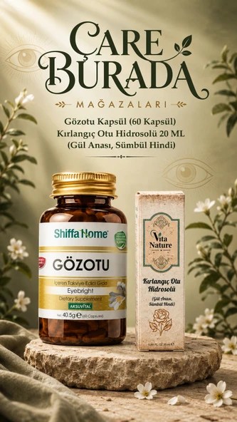Göz Bakım Seti (Gözotu Kapsülü 60 Kapsül & Kırlangıç Otu Hidrosolü 20 Ml) ürün görseli 1