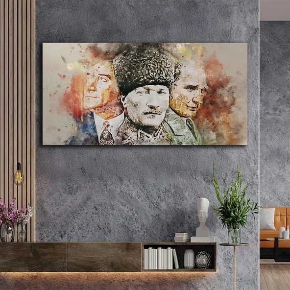 Atatürk Yağlı Boya Dokulu Tablo ürün görseli 1