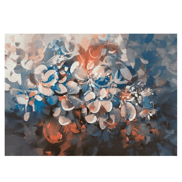 Complex Flowers Yağlı Boya Dokulu Tablo ürün görseli 1
