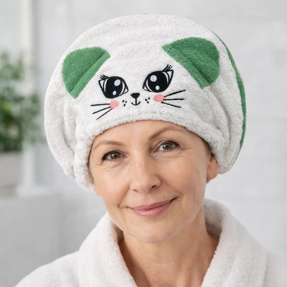 KEDİLİ BANYO SAÇ BONESİ ürün görseli 1