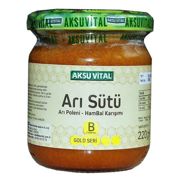 Arı Sütü Polen Bal Karışımı B 7.000 Mg Gold Seri 220 Gr ürün görseli 1