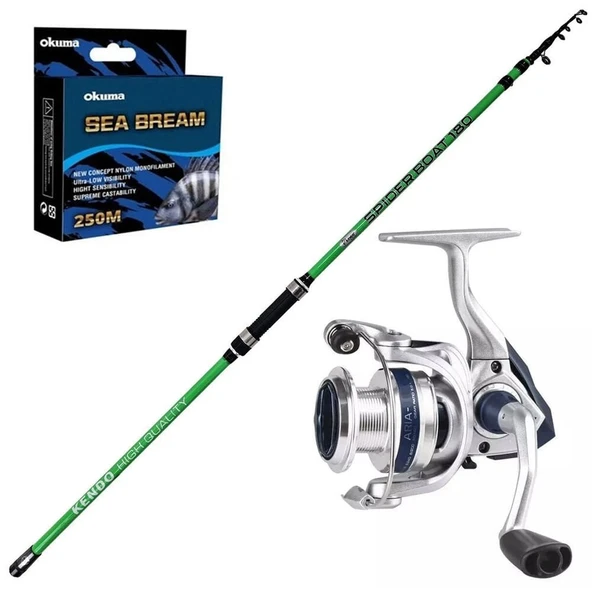 Okuma Aria 4000 - Kendo Spider Boat 180cm Teleskopik Olta Seti ürün görseli 1
