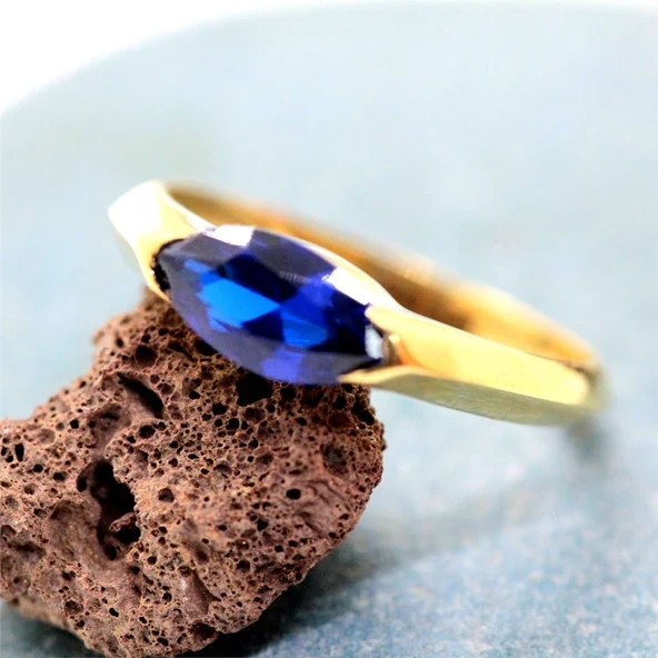 Gümüş Yüzük - Jale 1.20CT Nano Safir Taşlı Kadın 925 Ayar Gümüş Yüzük-Kadın 925 Ayar Hediyelik Yüzük ürün görseli 1