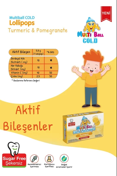 Multiball Cold Lolipop Turmeric 12'li - Resim 3