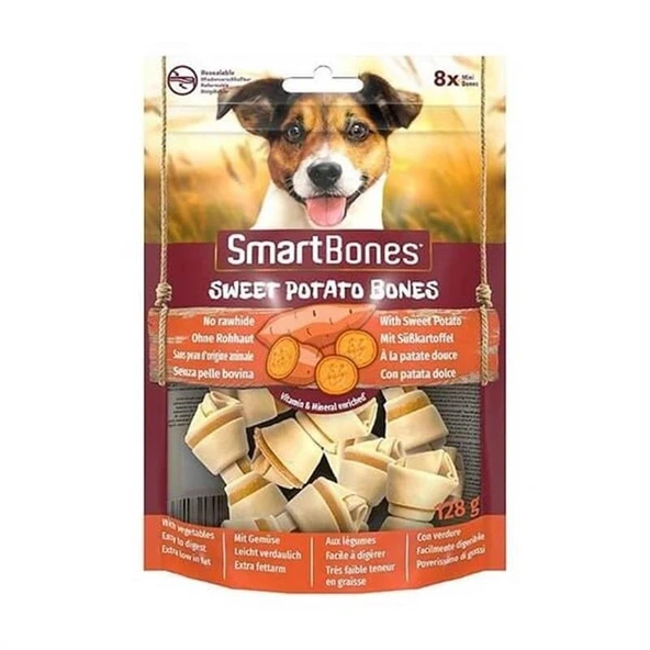 SmartBones Köpek Ödül Kemiği Tatlı Patatesli Mini (8li) 128g ürün görseli 1