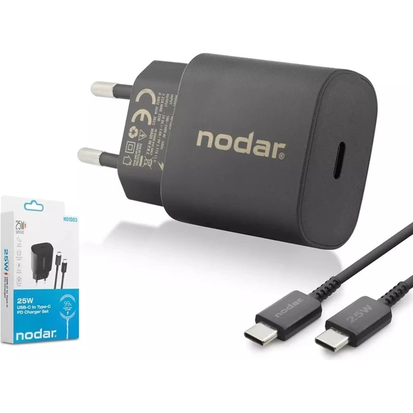 Nodar ND1003 25W Pd Süper Hızlı Şarj Seti Type-C To Type-C Kablolu ürün görseli 1