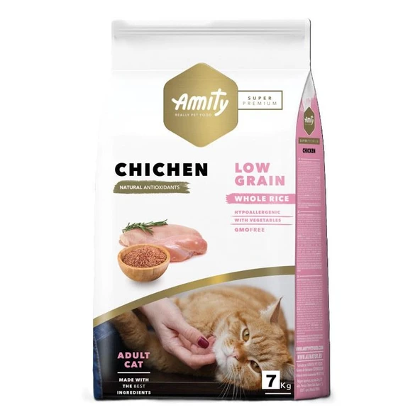 Amity Super Premium Tavuklu Düşük Tahıllı Yetişkin Kedi Maması 7 Kg ürün görseli 1