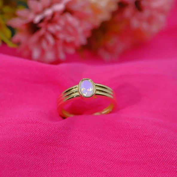Ajda yüzük Pembe Quartz Yüzük 925 Ayar 1,00 ct Gümüş Yüzük ürün görseli 1