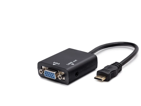 Mini Hdmi To Vga Ses Çıkışlı Görüntü Dönüştürücü - Siyah HDX7762 ürün görseli 1