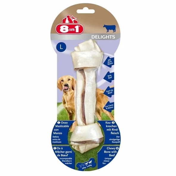 8IN1 Delights Bone Köpek Ödül Kemiği Sığır Etli L 85gr ürün görseli 1