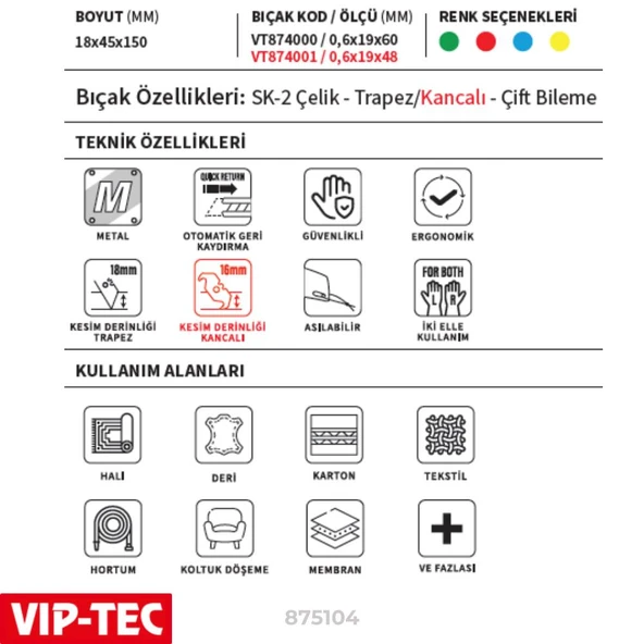VIP-TEC Güvenlikli Metal Maket Bıçağı - Resim 4