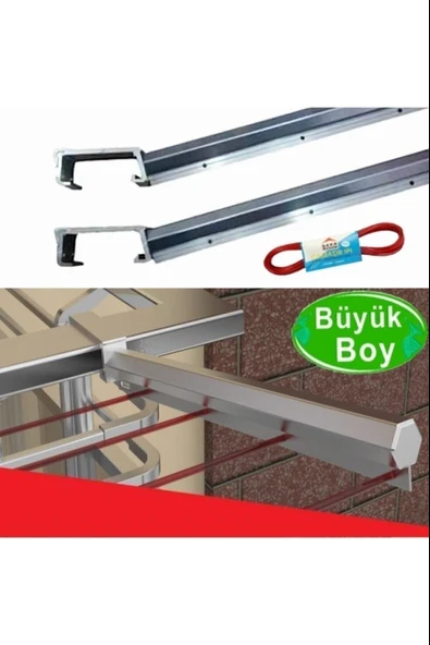 ASVERA pen Balkon Çamaşır Kurutma Askılıgı Kare Alüminyum 60x25 ürün görseli 1
