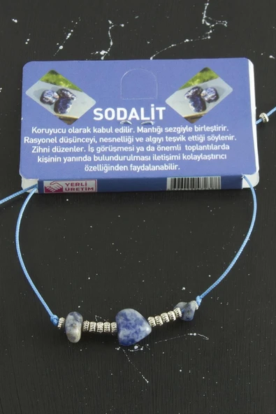 Kalp Karışık Doğaltaş Bileklik - Resim 3
