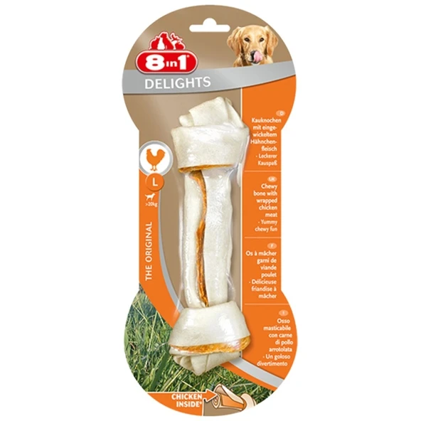 8IN1 Delights Bones Köpek Ödül Kemiği Tavuklu L 85gr ürün görseli 1
