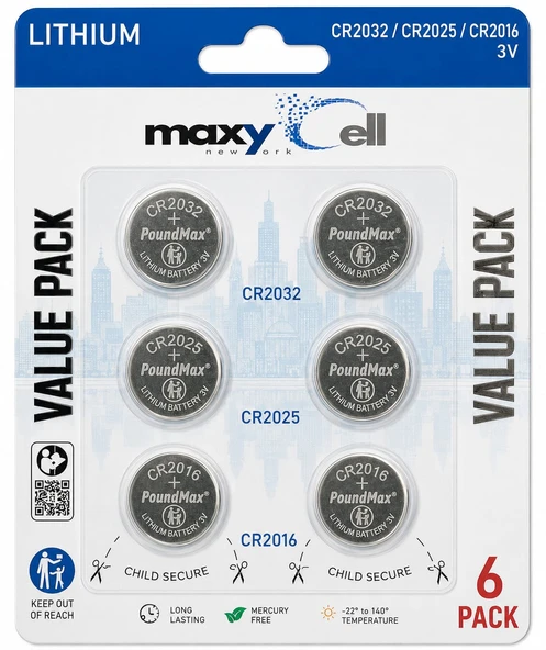 MaxyCell 6 Adet(2+2+2)  Karışık CR2032 CR2025 CR2016 3 V Lityum Düğme Pil ürün görseli 1