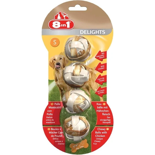 8IN1 Delights Balls Köpek Ödül Kemiği Tavuklu Xs 36gr ürün görseli 1