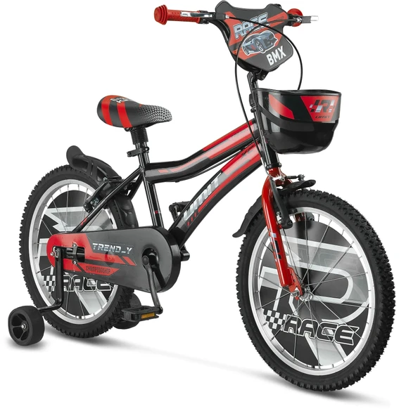 ÜMİT 1602 TREND-Y-BMX-SEPET-V-ERKEK ÇOCUK BİSİKLETİ 16 JANT SİYAH KIRMIZI ürün görseli 1