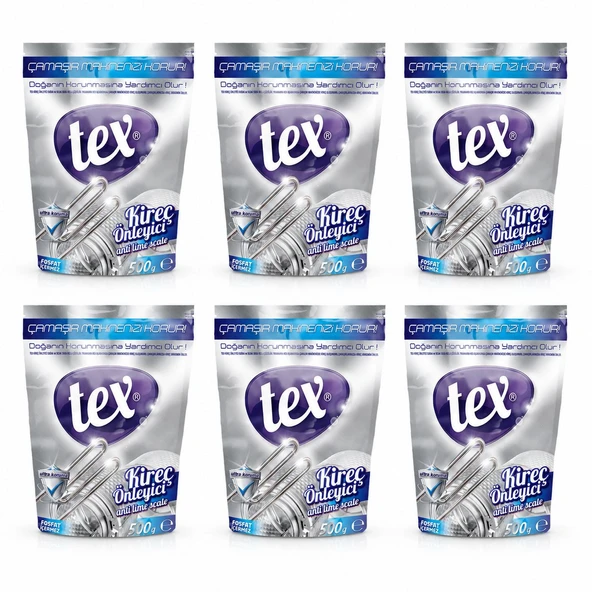 Tex Çamaşır Makine Kireç Önleyici 500 Gr x 6 Adet ürün görseli 1