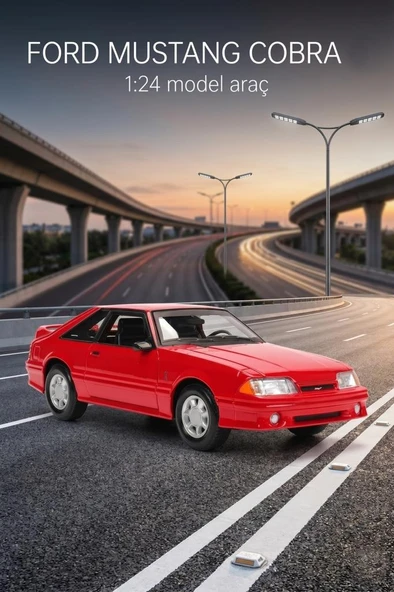 Maisto Lisanslı 1993 Ford Mustang SVT Cobra 1:24 Kapıları ve Kaputu Açılan Metal Oyuncak Model Araba ürün görseli 1