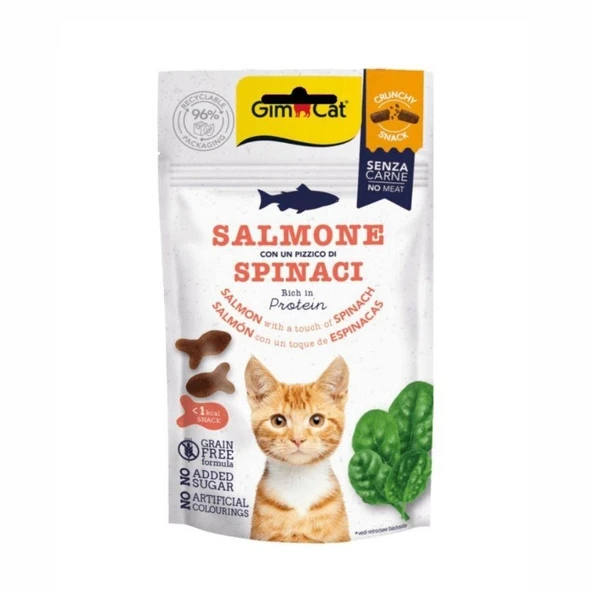 Gimcat Crunchy Somonlu ve Ispanaklı Kedi Ödül Maması 50 Gr ürün görseli 1