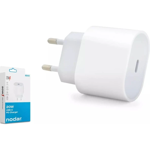 Nodar ND1011 Apple iPhone Uyumlu 20W Pd Type-C Hızlı Şarj Adaptörü ürün görseli 1