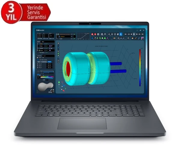DELL 18” PRO MAX PLUS MB18250_3 ULTRA 9 285HX-32GB DDR5 RAM-1TB NVME-12GB RTX PRO3000 BWL-W11P Taşınabilir İş istasyonu ürün görseli 1