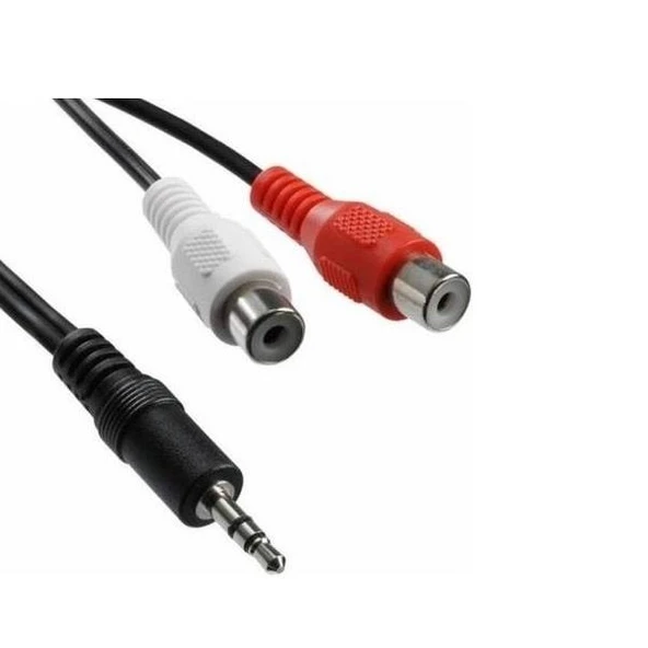 4227 3.5mm Stereo Erkek Dişi 2Rca Tos Ses Kablo Çevirici Adaptör ürün görseli 1