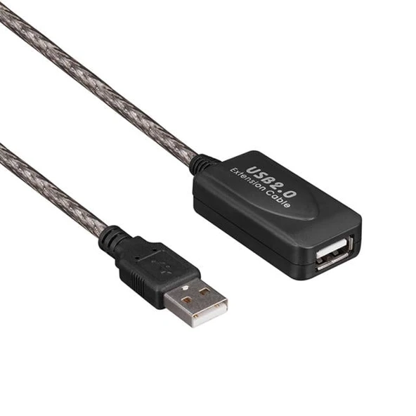 Powermaster PM-4952 30 Metre Şeffaf Korumalı USB 2.0 Uzatma Kablosu ürün görseli 1
