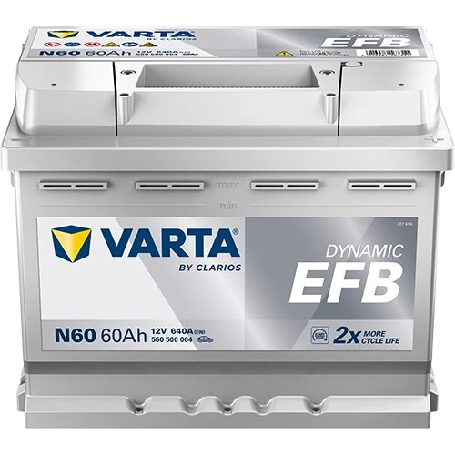 Varta N60 12V 60 Ah 640A Dynamıc Slı Start-Stop Efb Akü (Üretim Yılı: 2026) ürün görseli 1