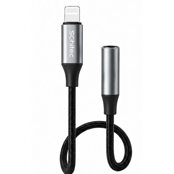 SChitec Lightning to 3.5mm AUX Dönüştürücü 10cm Siyah HG/AXT-01 ürün görseli 1