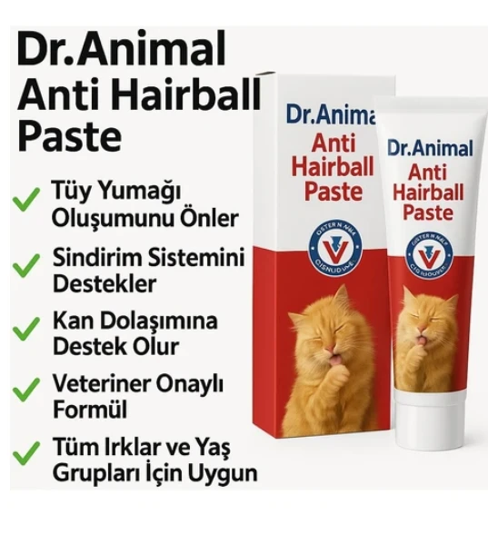 Dr. Animal Anti-Hairball & Blood Support Kedi Macunu 75 ml - Tüy Yumağı Atımı ve Kan Desteği ürün görseli 1