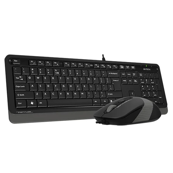 A4 TECH F1010 Q USB GRİ MM KABLOLU KLAVYE MOUSE SET - Resim 3