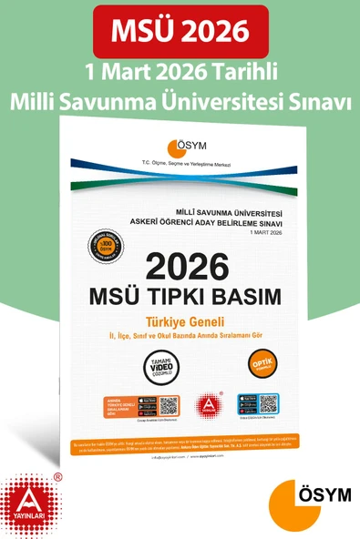 2026 MSÜ Çıkmış Sorular-Tıpkı Basım-Bire Bir ÖSYM-1 Mart 2026 Tarihli Sınav ürün görseli 1