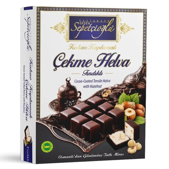 Sepetçioğlu KASTAMONU MEŞHUR Kakao Kaplamalı Fındıklı Çekme Helva 80G ürün görseli 1