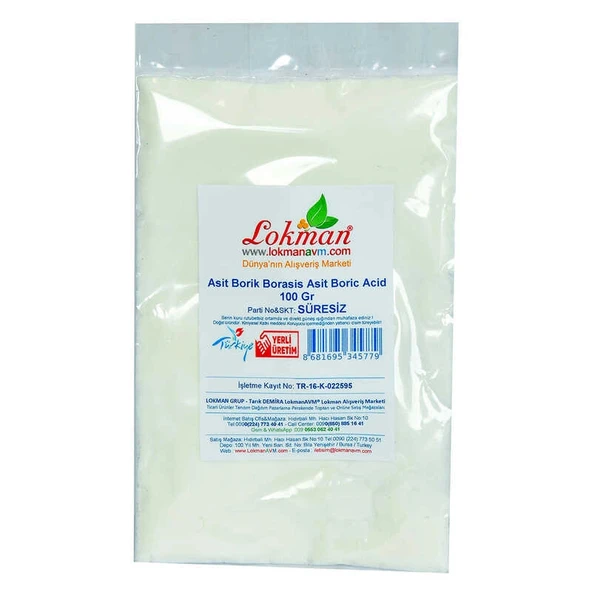 Asit Borik Borasis Asit Boric Acid 100 Gr Paket - Resim 2