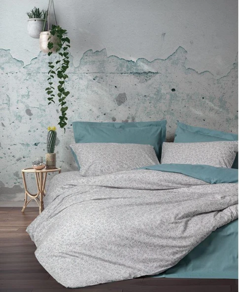 Cotton Box Petite Çift Kişilik Lastikli Çarşaflı Nevresim Takımı June Mint ürün görseli 1