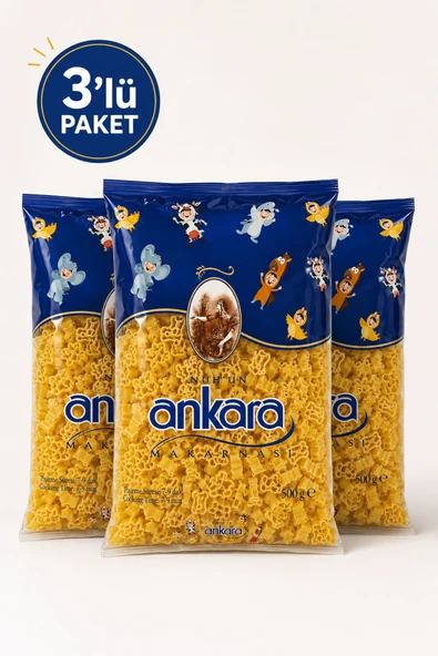 Nuh'un Ankara Hayvan Figürlü Makarna 500 gr x 3 Adet ürün görseli 1