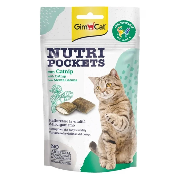 Gimcat Nutripockets Catnipli Multivitamin İçerikli Kedi Ödül Maması 60 gr ürün görseli 1