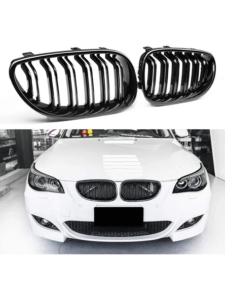 bmw e60 plastik parlak siyah m5 böbrek-panjur ürün görseli 1
