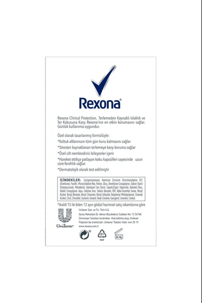 Rexona Clinical Protection Shower Clean 45ml - Resim 6