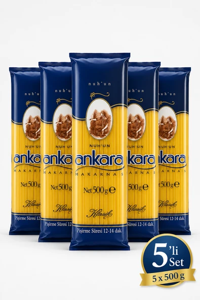 Nuh'un Ankara Yassı Spagetti Makarna 500 gr x 5 Adet ürün görseli 1