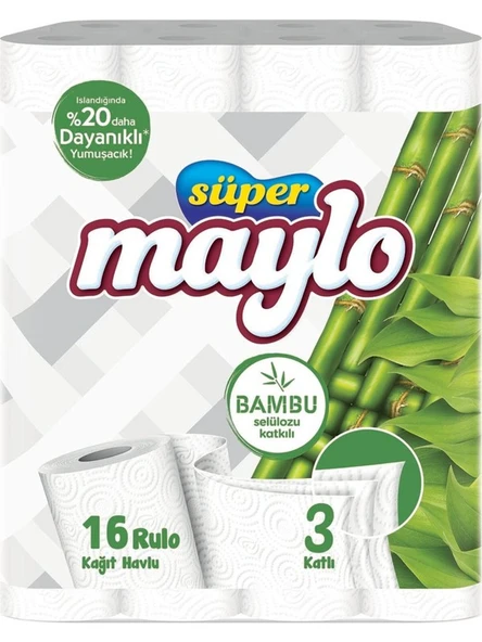 Maylo Süper Bambu Katkılı Kağıt Havlu 16'lı ürün görseli 1