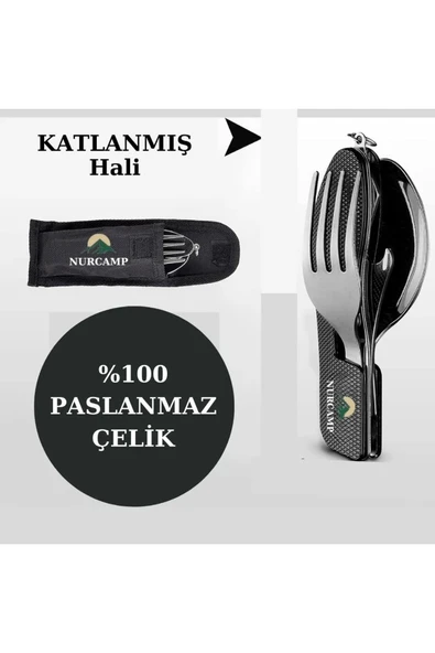 Katlanır Kaşık Çatal Bıçak Seti | NURCAMP ürün görseli 1