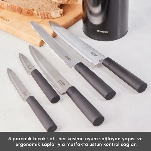 Karaca Roscar Black 6 Parça Bıçak Seti - Resim 2