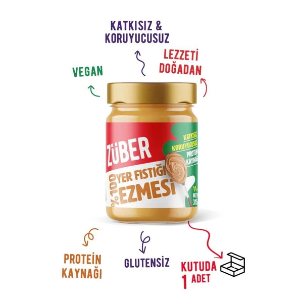 Züber %100 Yer Fıstığı Ezmesi 315 Gr ürün görseli 1
