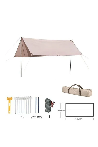 Glamping 500*300CM  Tarp Güneş ve Rüzgar Koruma Tentesi ürün görseli 1