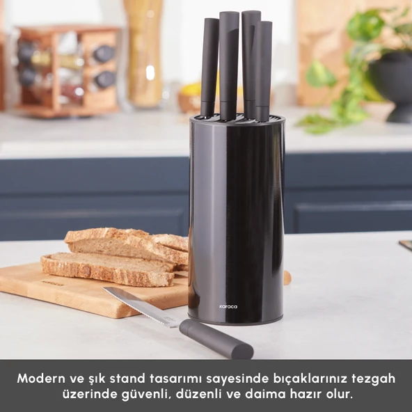 Karaca Roscar Black 6 Parça Bıçak Seti - Resim 4